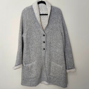 J. Jill Gray 3 Button Cardigan Knit Sweater Size 1X